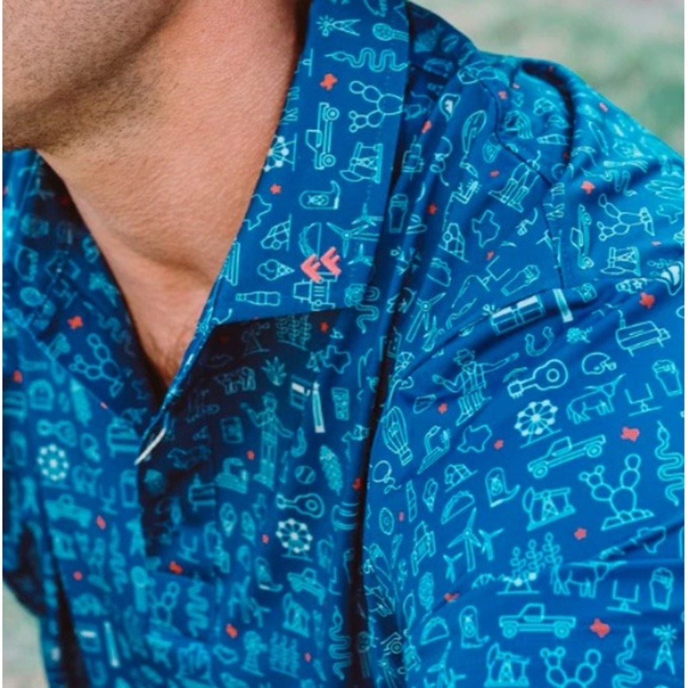 Fore Fathers Lone Star Legacy Polo Golf father's day Blue Texas XXL NWT